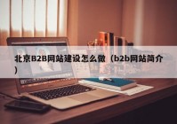 北京B2B网站建设怎么做（b2b网站简介）