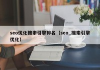 seo优化搜索引擎排名（seo_搜索引擎优化）
